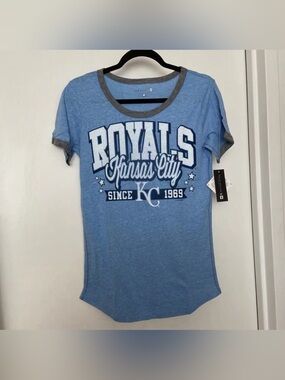 Women’s 5th & Ocean by New Era Kansas City Royals Jersey Ringer Tri-Blend Tee S